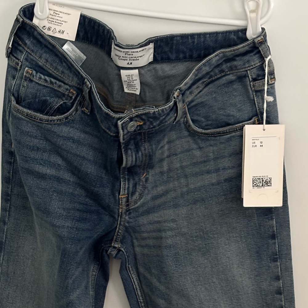 Blue Denim Jeans with Washed Finish H&M bootcut